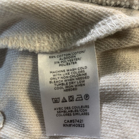 Loft Crop Top Textured Cream & Beige Tropical Leafy Pattern Elastic Hem Sz L - Picture 6 of 6